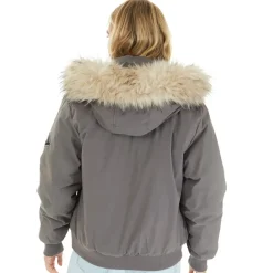 Closure London Damen Cropped Fur Parka Grau