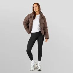 Closure London Damen Storm Manschette Kurze Steppjacke Kaffee