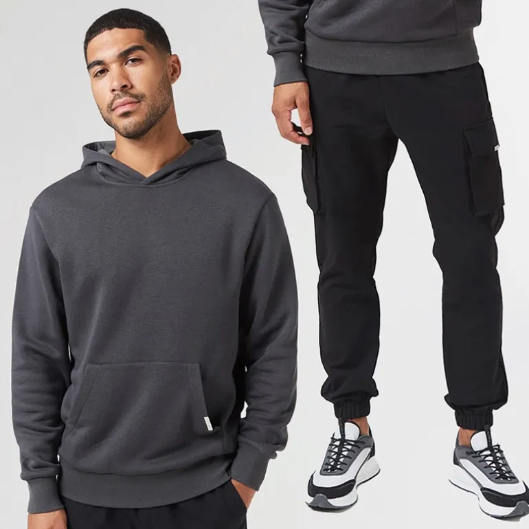 Closure London Hoodie und Cargohose Herren Anthrazit/Schwarz
