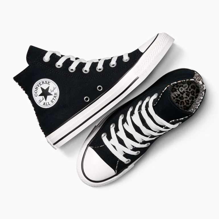 Converse Chuck Taylor All Star Hi Leopard Sneaker Schwarz/Coastal Dune/Egret