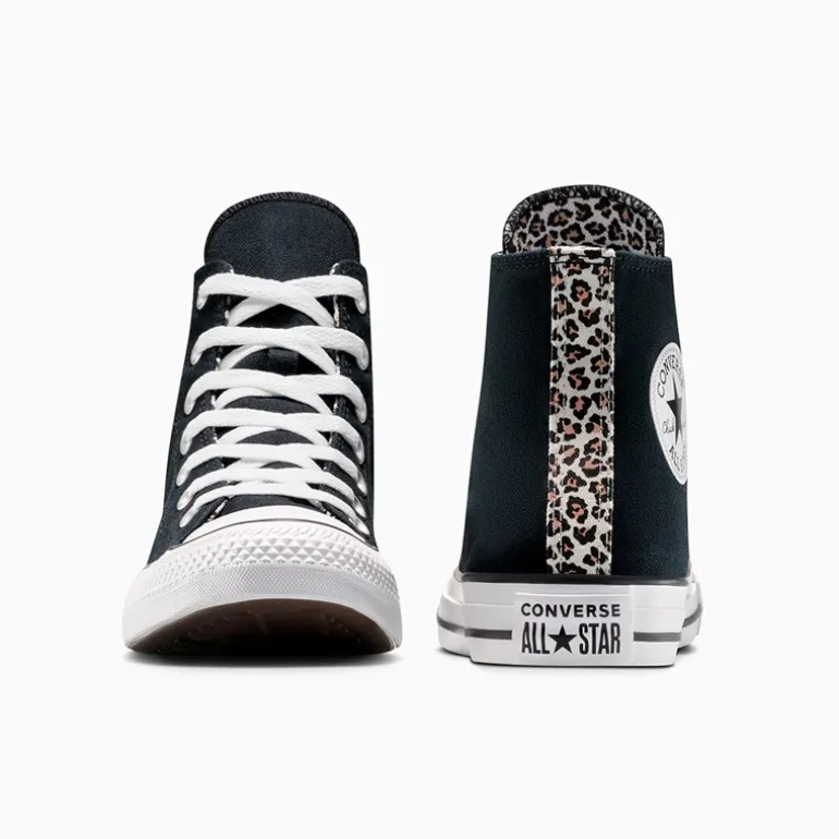 Converse Chuck Taylor All Star Hi Leopard Sneaker Schwarz/Coastal Dune/Egret