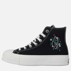 Converse Damen Chuck Taylor All Star Lift Platform Embroidered Crystals Hi-Tops Schwarz