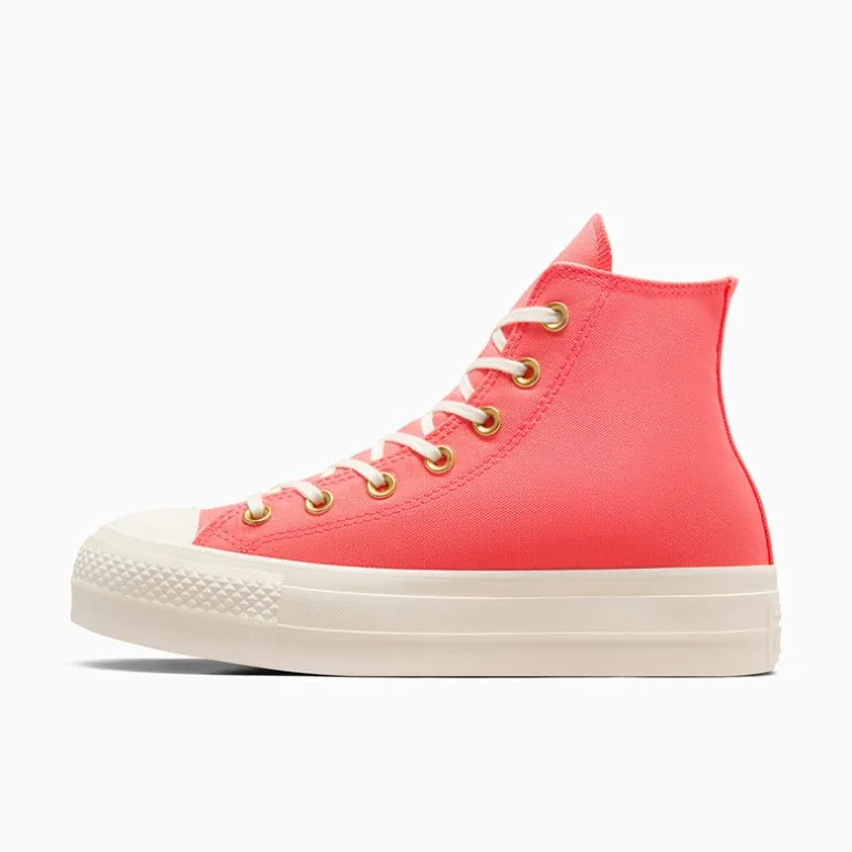 Converse Damen Chuck Taylor All Star Hi Lift Plateau Turnschuhe Watermelon Slushy/Egret/Weiß