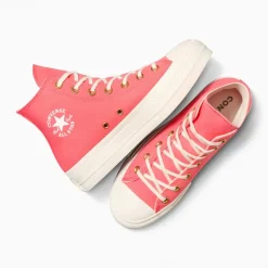 Converse Damen Chuck Taylor All Star Hi Lift Plateau Turnschuhe Watermelon Slushy/Egret/Weiß