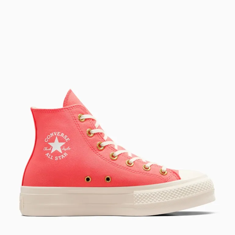 Converse Damen Chuck Taylor All Star Hi Lift Plateau Turnschuhe Watermelon Slushy/Egret/Weiß