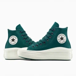 Converse Damen Chuck Taylor All Star Move Plateau Wildleder Turnschuhe Darkly Jaded/Egret/Schwarz