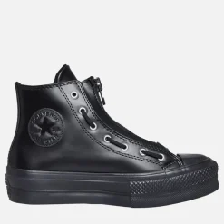 Converse Damen Chuck Taylor All Star Lift Hi Plateau Leder Sneaker Schwarz / Total Eclipse / Schwarz