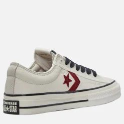 Converse Star Player 76 Leder + Wildleder Turnschuhe Egret/Egret/Park Red