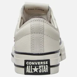Converse Star Player 76 Leder + Wildleder Turnschuhe Egret/Egret/Park Red
