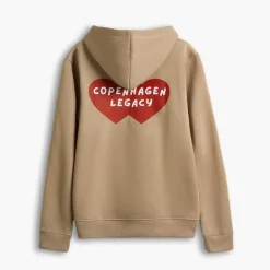 Copenhagen Legacy Herren Kapuzenpullover Herz Druck Khaki