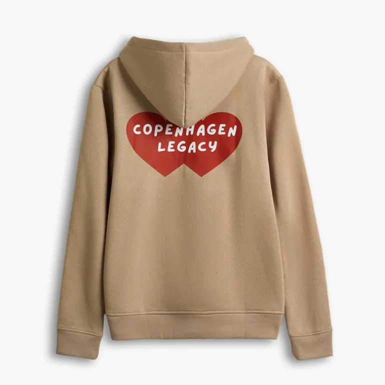 Copenhagen Legacy Herren Kapuzenpullover Herz Druck Khaki