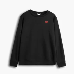 Copenhagen Legacy Herren Rundhals Herz Druck Sweatshirt Schwarz