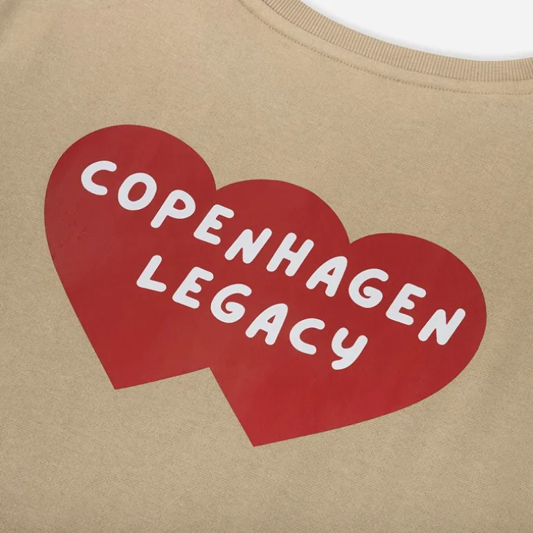 Copenhagen Legacy Herren Rundhals Herz Druck Sweatshirt Khaki