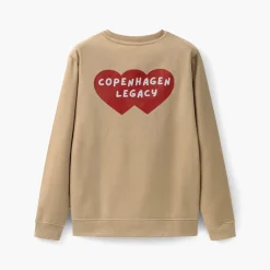 Copenhagen Legacy Herren Rundhals Herz Druck Sweatshirt Khaki