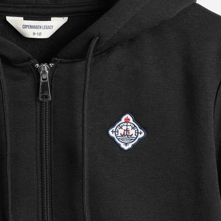 Copenhagen Legacy Junge Reißverschluss Hoodie Schwarz