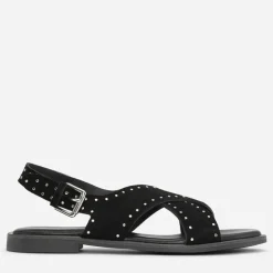 CPH Comfort Damen Kreuz Nieten Sandalen Schwarz