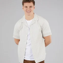 C.R.C. Herren Beeren Seersucker Hemd reif White St