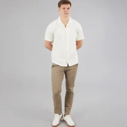 C.R.C. Herren Beerenstruktur Hemd Off White Offwhite