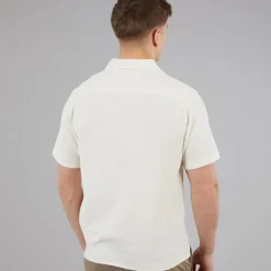 C.R.C. Herren Beerenstruktur Hemd Off White Offwhite