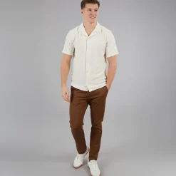 C.R.C. Herren Beerenstruktur Hemd Off White Offwhite