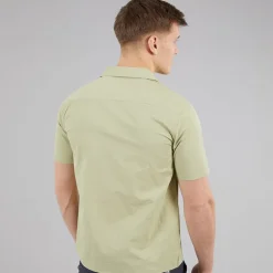 C.R.C. Herren Beere Satin Hemd Olive