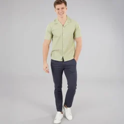 C.R.C. Herren Beere Satin Hemd Olive