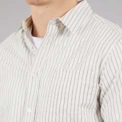 C.R.C. Herren Mosh Seersucker Hemd reif White St