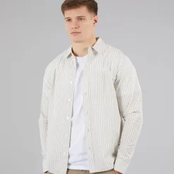 C.R.C. Herren Mosh Seersucker Hemd reif White St