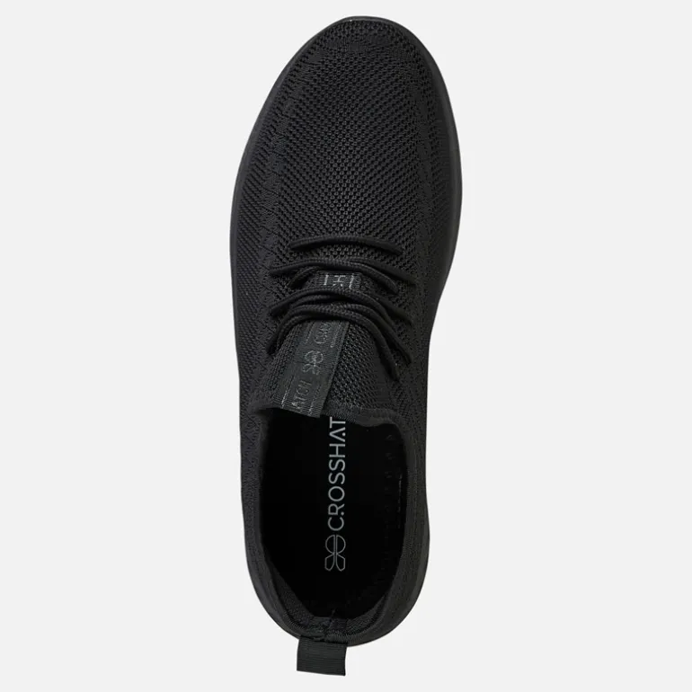 Crosshatch Herren Antioch Turnschuhe Black Mono