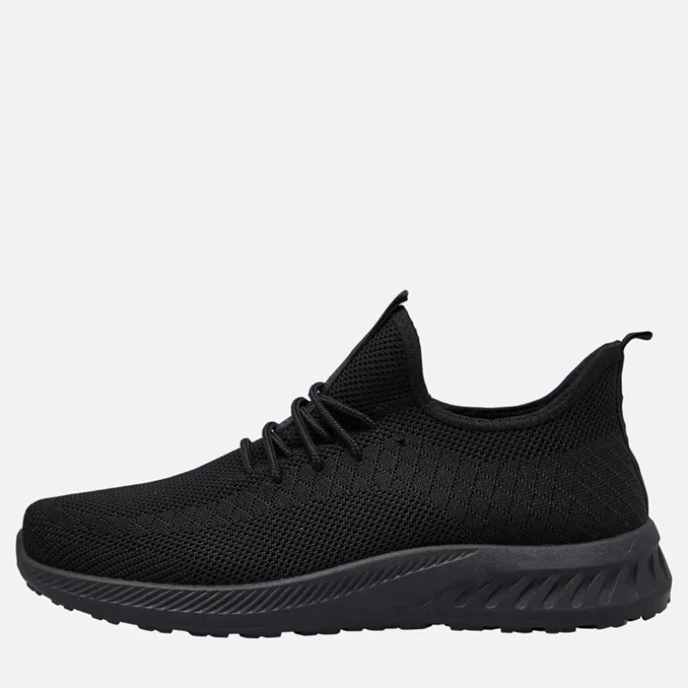 Crosshatch Herren Antioch Turnschuhe Black Mono