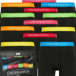 Crosshatch Herren Astral Zwölf Pack Boxers Schwarz