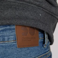 Crosshatch Herren Bandol Jeans mit geradem Bein Blau