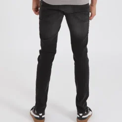 Crosshatch Herren Buraca Jeans in Slim Passform Verwaschenes Schwarz