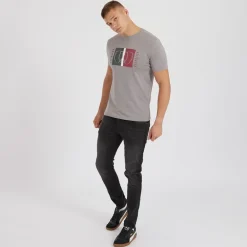 Crosshatch Herren Buraca Jeans in Slim Passform Verwaschenes Schwarz