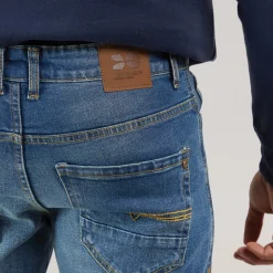 Crosshatch Herren Chas Straight Fit Jeans Mid Wash