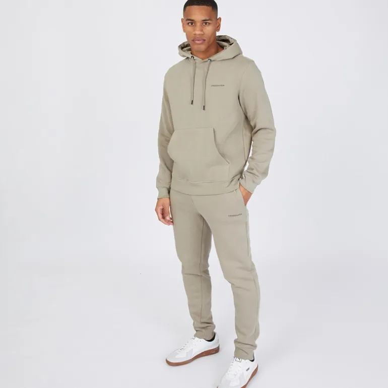 Crosshatch Herren Chelmere Hoodie und Jogginghose Set Dunkelgrau