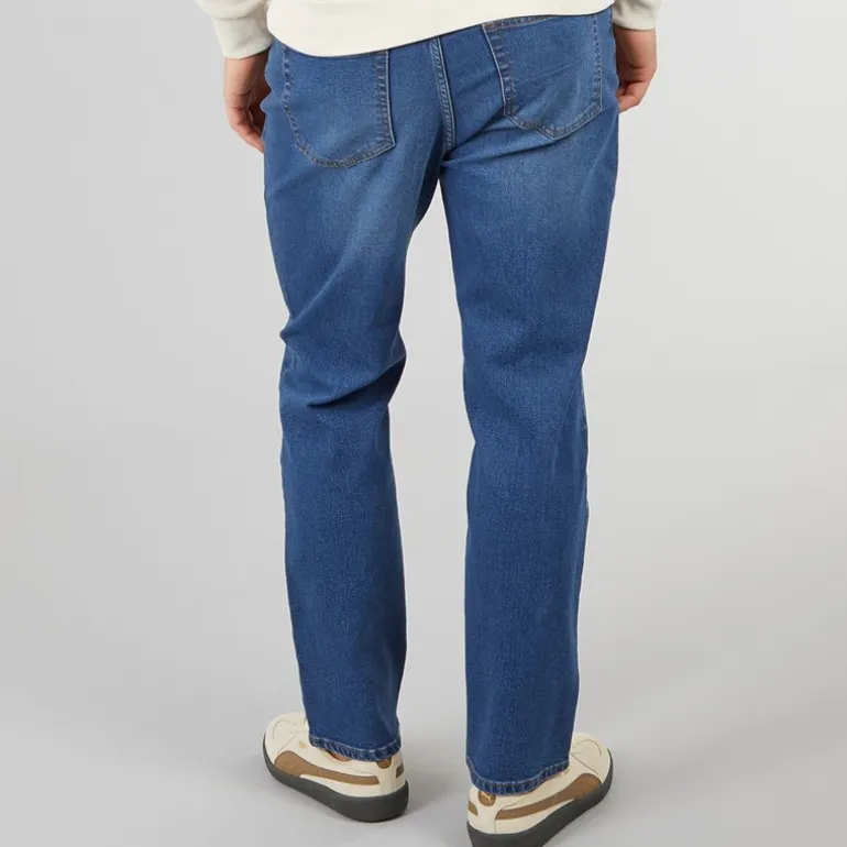 Crosshatch Herren Dalesman Relaxed Fit Jeans Mittelblau