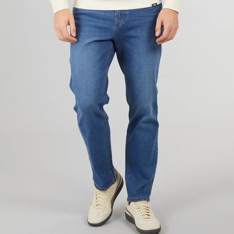 Crosshatch Herren Dalesman Relaxed Fit Jeans Mittelblau