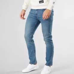 Crosshatch Herren Draker Gerade Jeans Hellblau