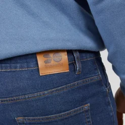 Crosshatch Herren Draker Gerade Jeans Dunkel Wasch