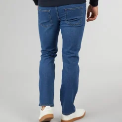 Crosshatch Herren Draker Gerade Jeans Mittelblau