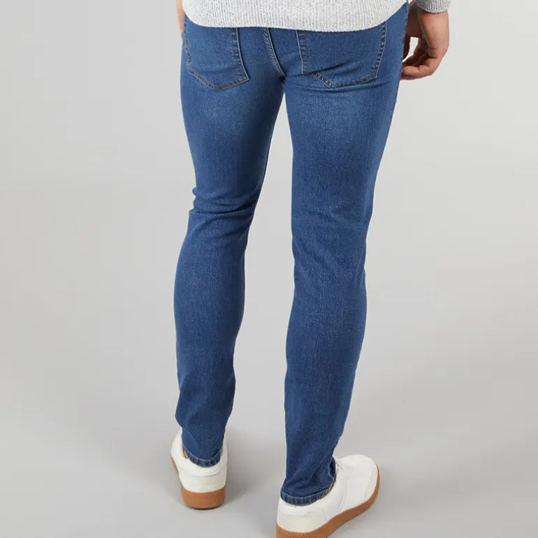 Crosshatch Herren Durtan Slim Fit Jeans Mittlere Waschung