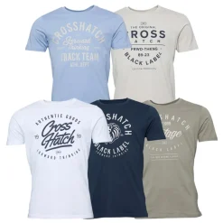 Crosshatch Herren Fellmire Fünf-Pack T-Shirts Sortiment