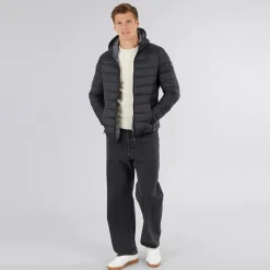 Crosshatch Herren Gattering Puffer Jacke Schwarz