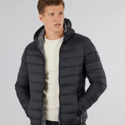 Crosshatch Herren Gattering Puffer Jacke Schwarz