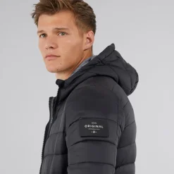 Crosshatch Herren Gattering Puffer Jacke Schwarz
