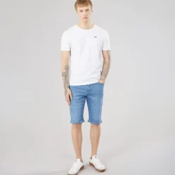 Crosshatch Herren Hammersmith Denim Shorts Light Wash