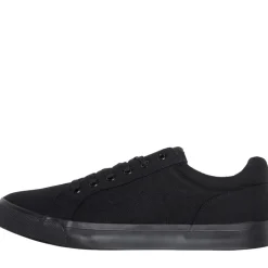 Crosshatch Herren Huseby Canvas Pumps Schwarz Mono
