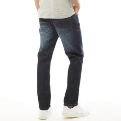 Crosshatch Herren Jeans Techno Gerader Schnitt Dunkel Waschung