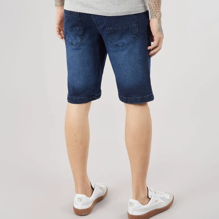 Crosshatch Herren Kamaline Denim Shorts Dark Wash